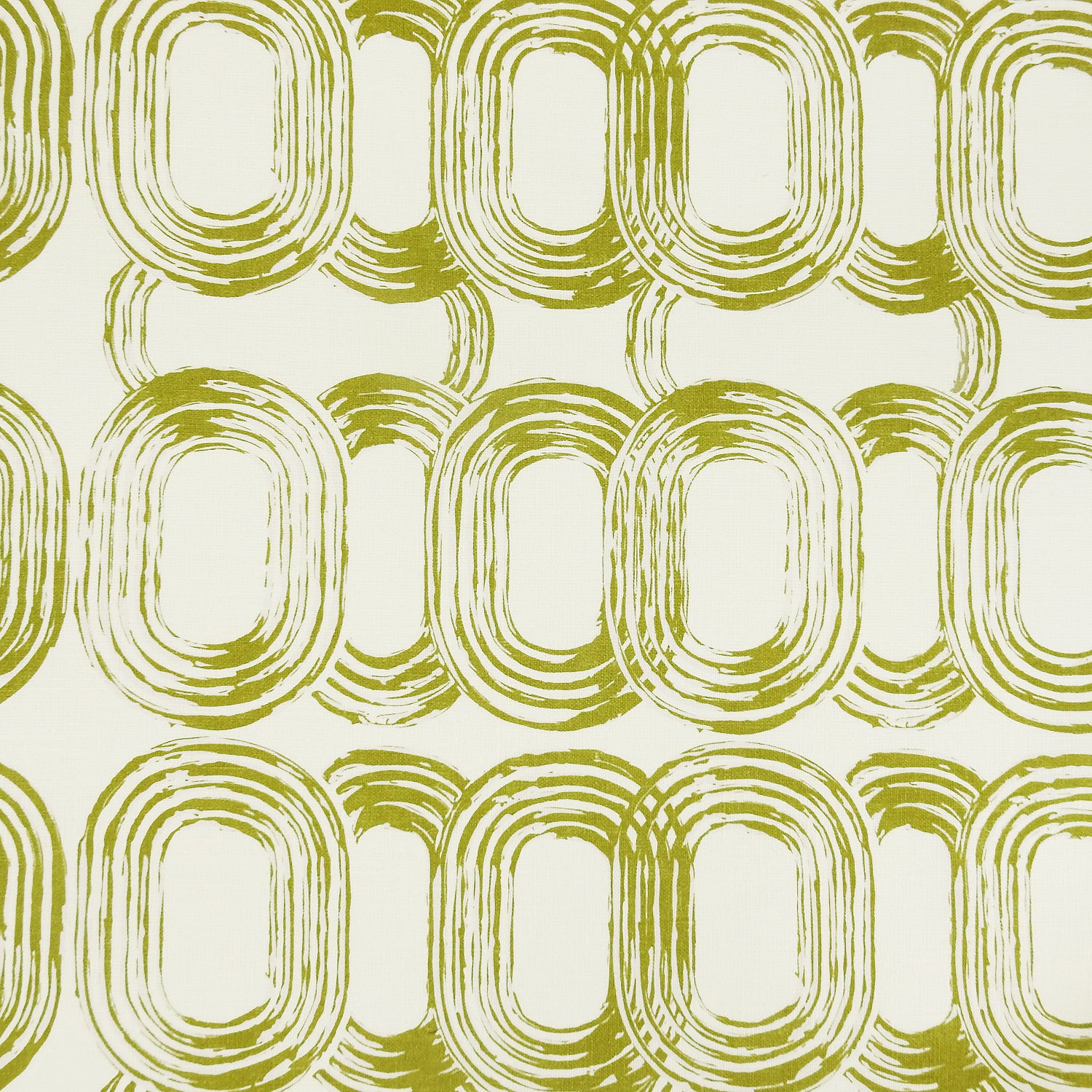 Premium 100% European Linen fabric. Elliptical Geometric gold design. medium weight for home interior & upholstery. shown flat