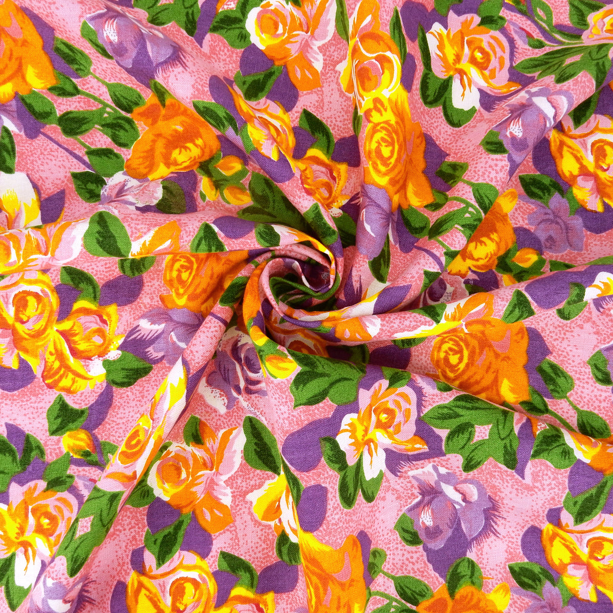 Premium 100% European Linen Floral Print Fabric ALLF1-939 Pink