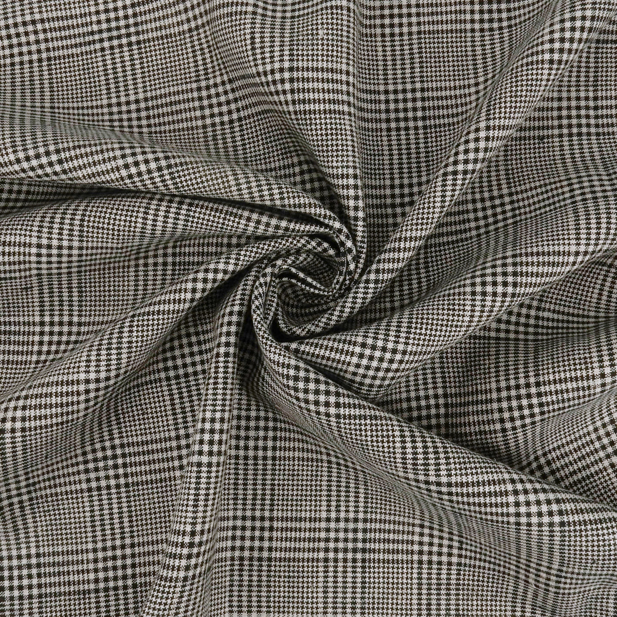 Premium 100% European Linen Yarn Dyed Plaid Fabric. Black & Gray. mid-weight apparel & high end home decor. shown swirled