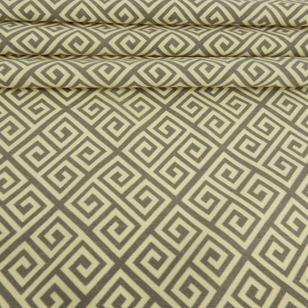 Buttercup Greek Key Printed 7-Ounce Cotton Twill Fabric 283