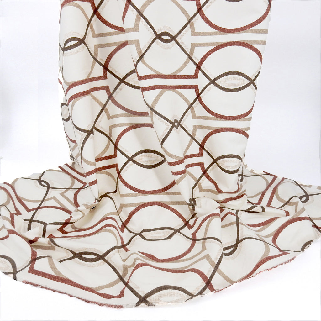Cinnamon & Taupe Structural Harmony Printed 7-Ounce Cotton Duck Fabric 294