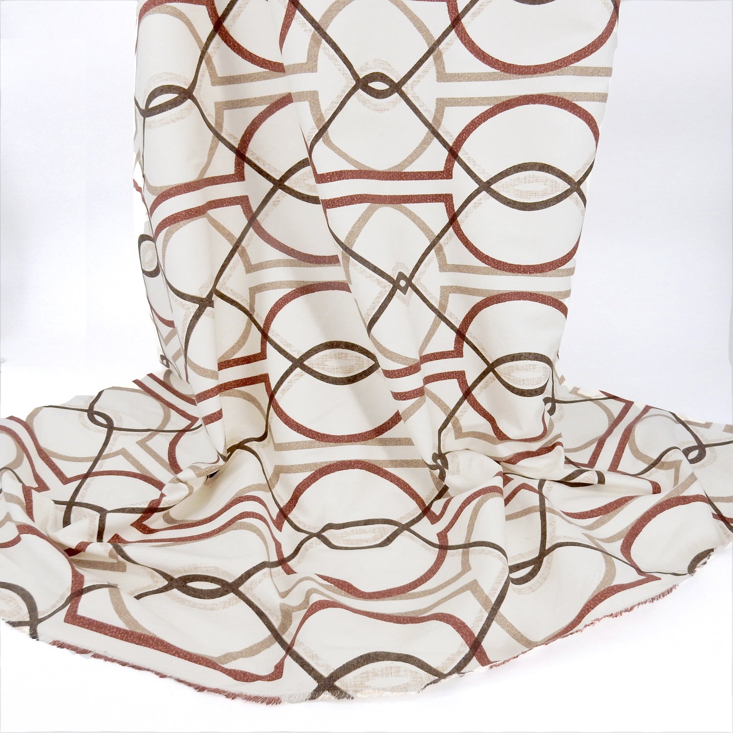 Cinnamon & Taupe Structural Harmony Printed 7-Ounce Cotton Duck Fabric 294