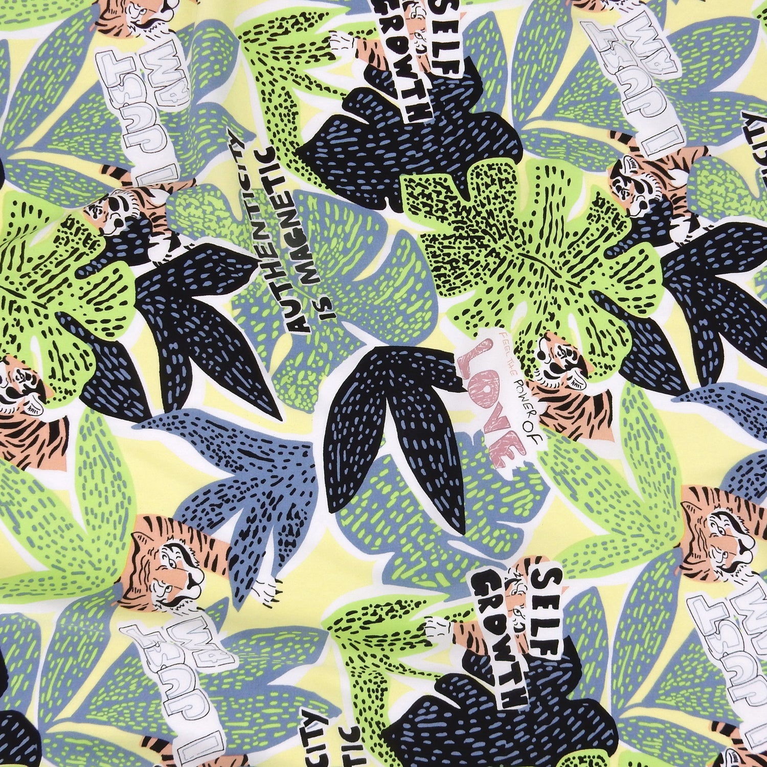 Premium 100% Rayon Challis Fabric. African-inspired print Lime Green. light weight, ultra soft, silk like texture. shown flat