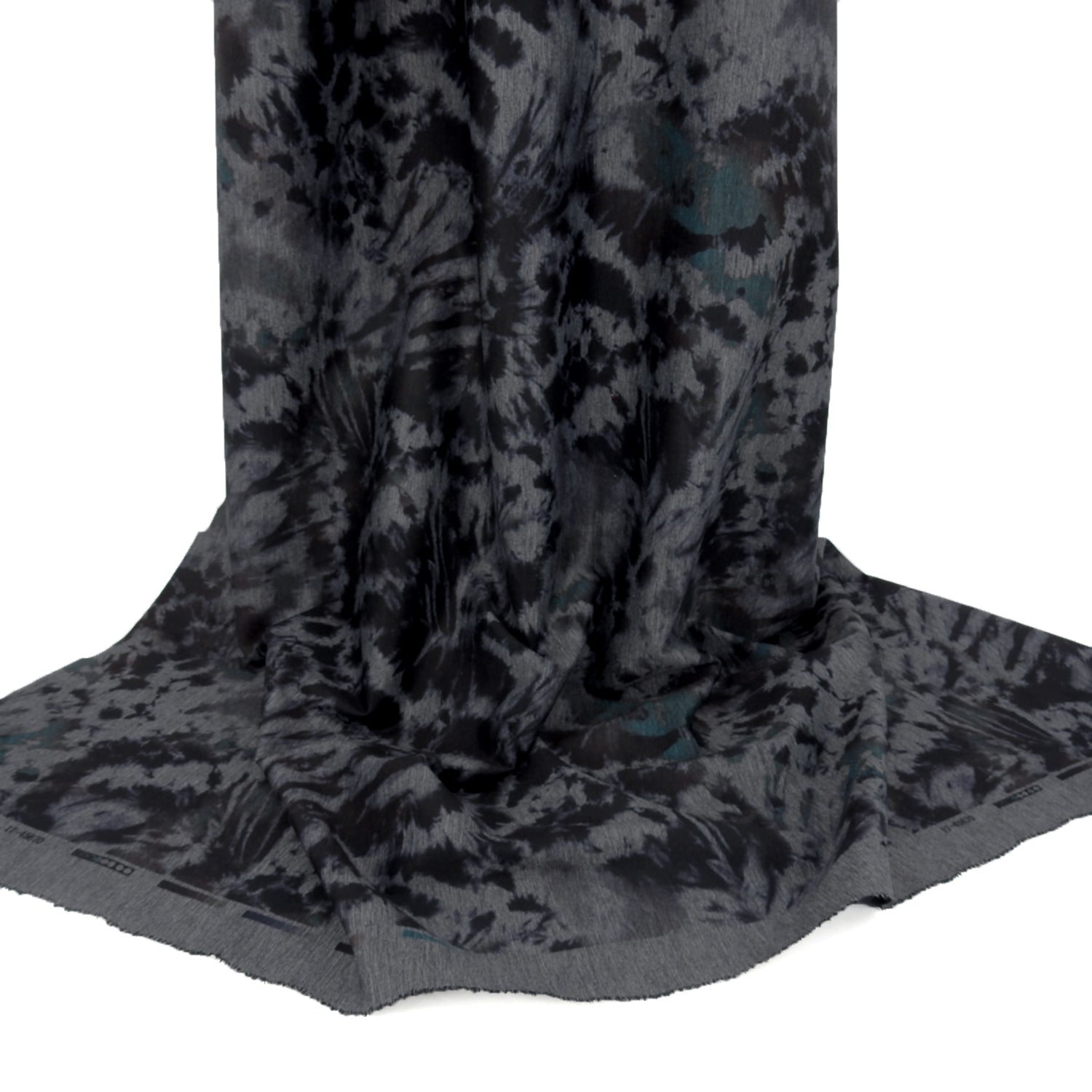 Premium Fine Rib Stretch Knit Fabric – Muted Batik CLF1-849 Grays, Purple & Teal