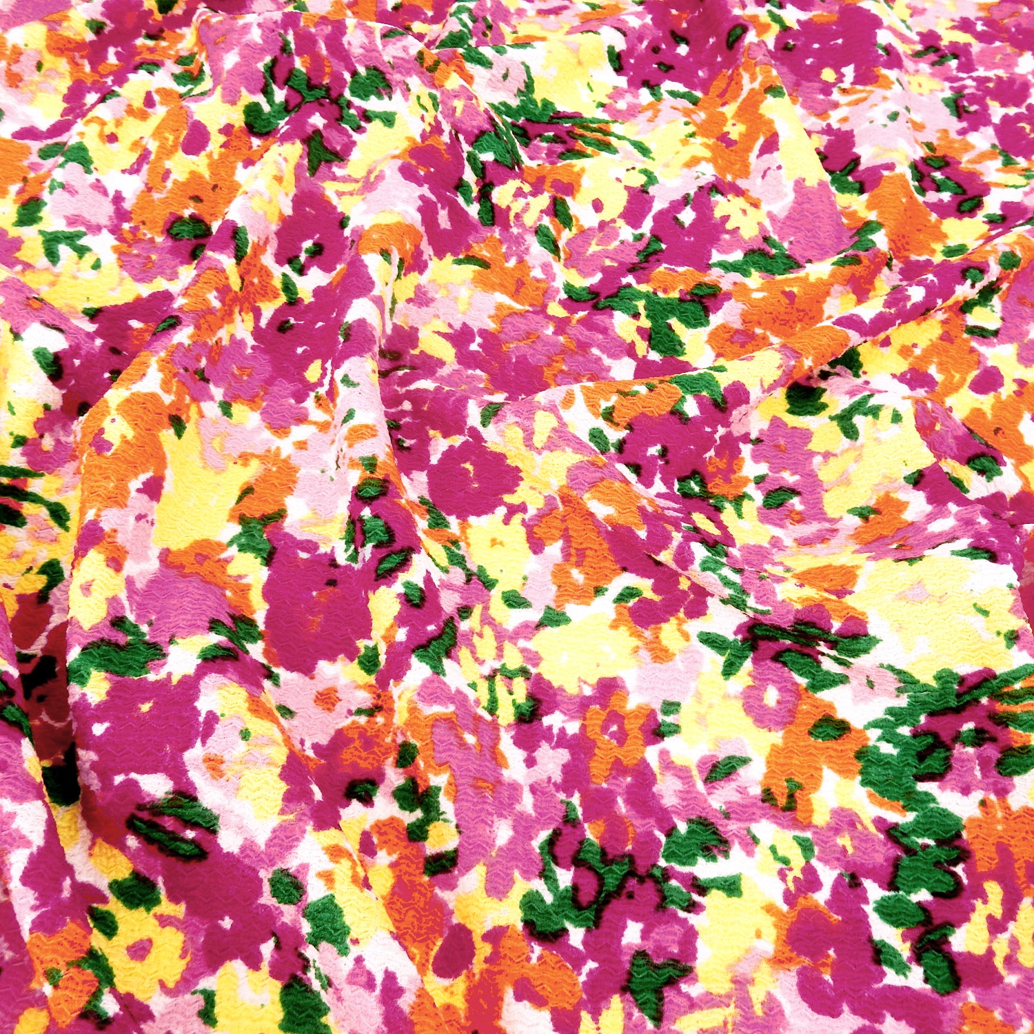 Watercolor Floral Textured Zigzag Jacquard Stretch Dress Fabric- CLF1-850 Pink