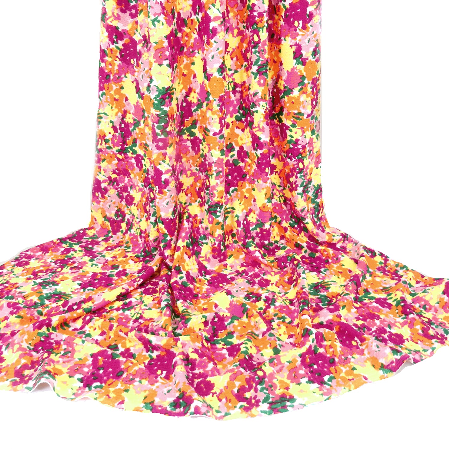 Watercolor Floral Textured Zigzag Jacquard Stretch Dress Fabric- CLF1-850 Pink