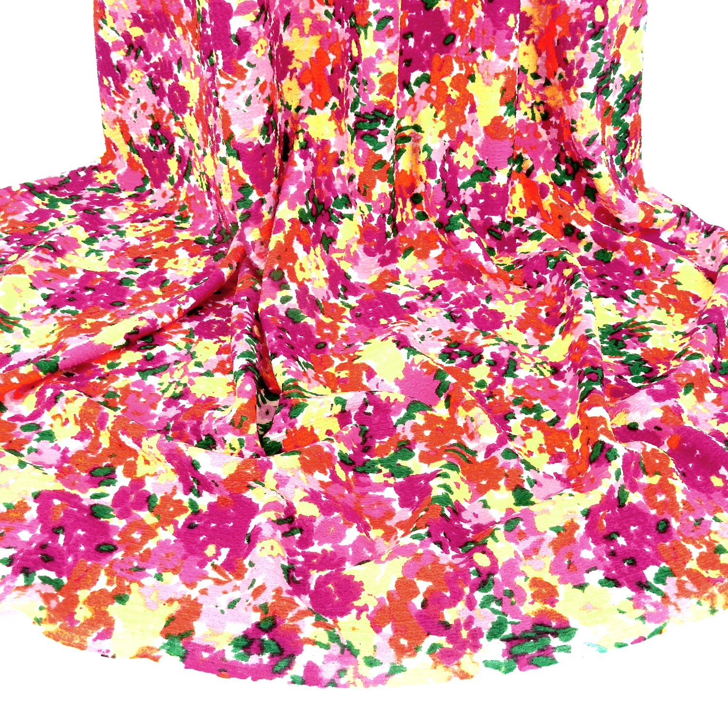 Watercolor Floral Textured Zigzag Jacquard Stretch Dress Fabric- CLF1-850 Pink