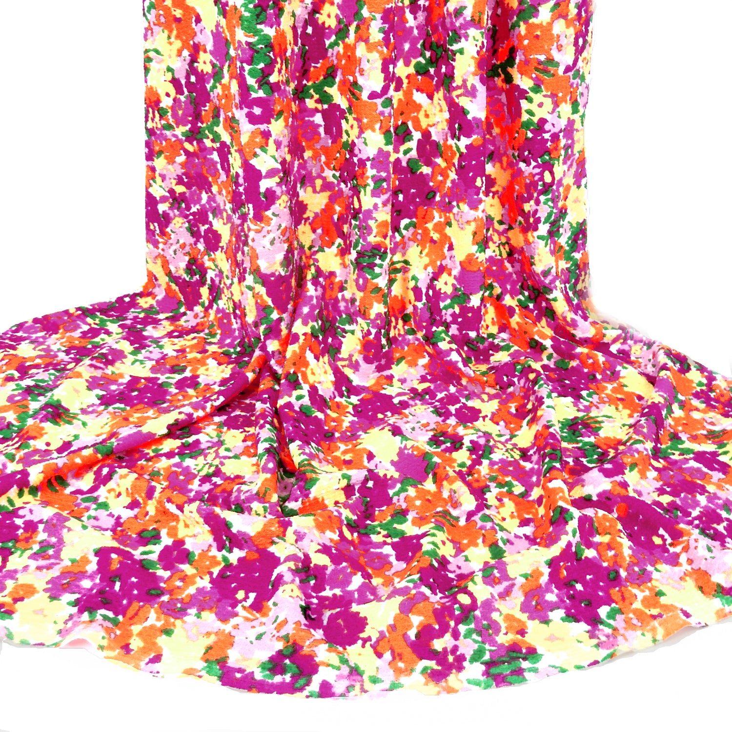Watercolor Floral Textured Zigzag Jacquard Stretch Dress Fabric- CLF1-850 Pink