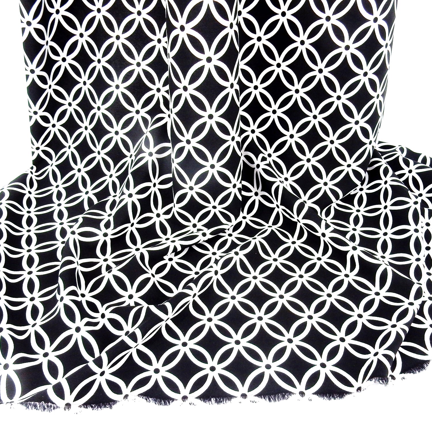 Black & White Geometric – Silky Smooth Stretch Dress Fabric CLF1-851