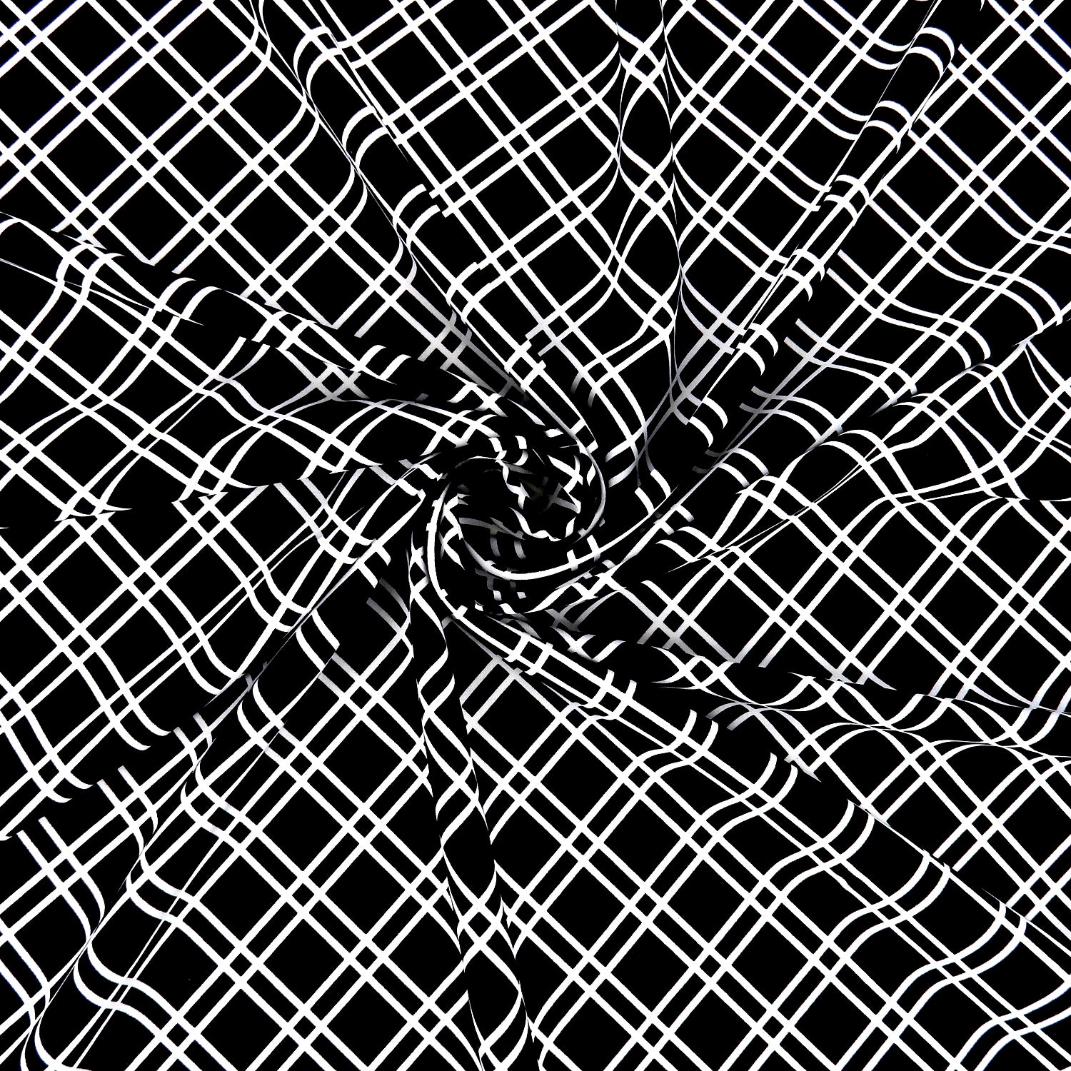 Black & White Geometric Diagonal Boxes – Silky Smooth Stretch Dress Fabric CLF1-852