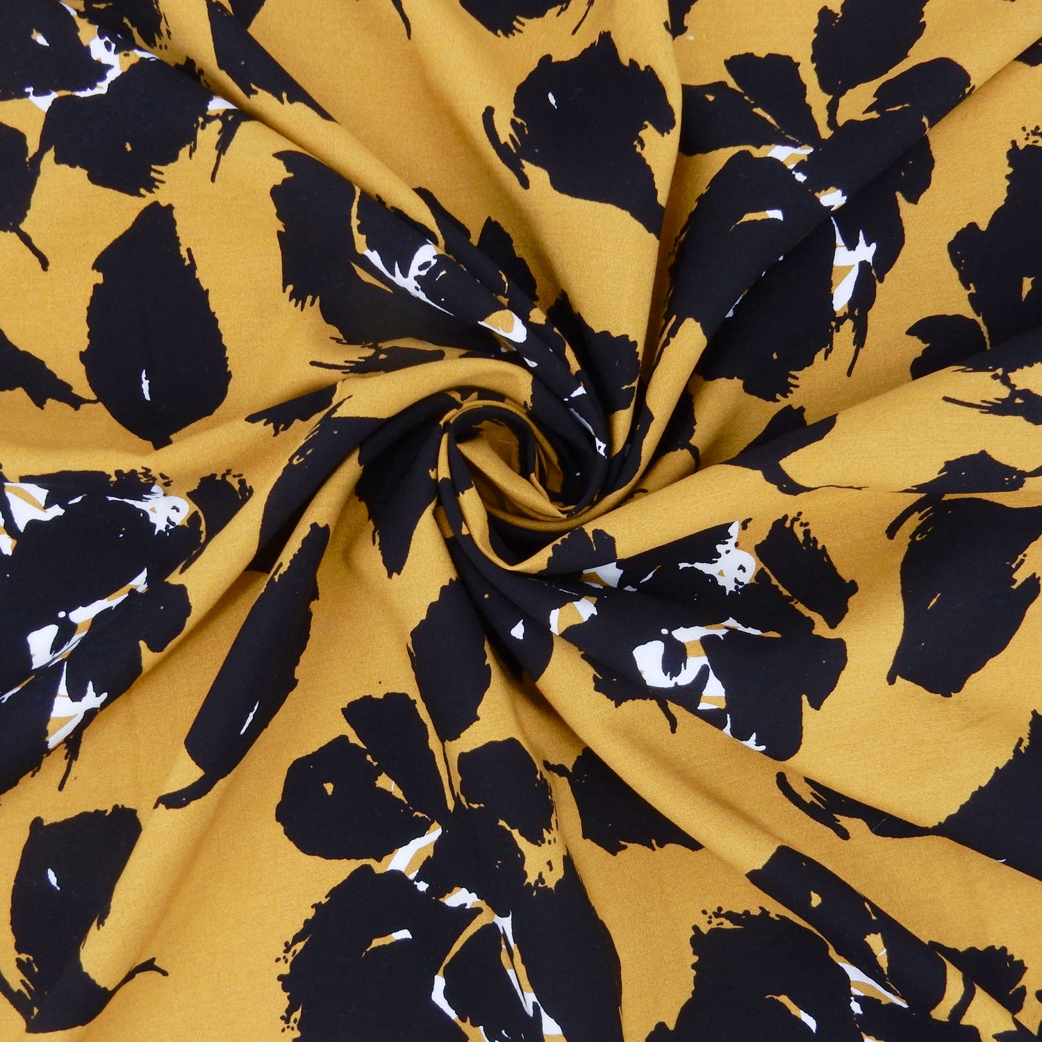 Bold Floral Premium 100% Rayon Challis Fabric CLF1-853 Warm Taupe