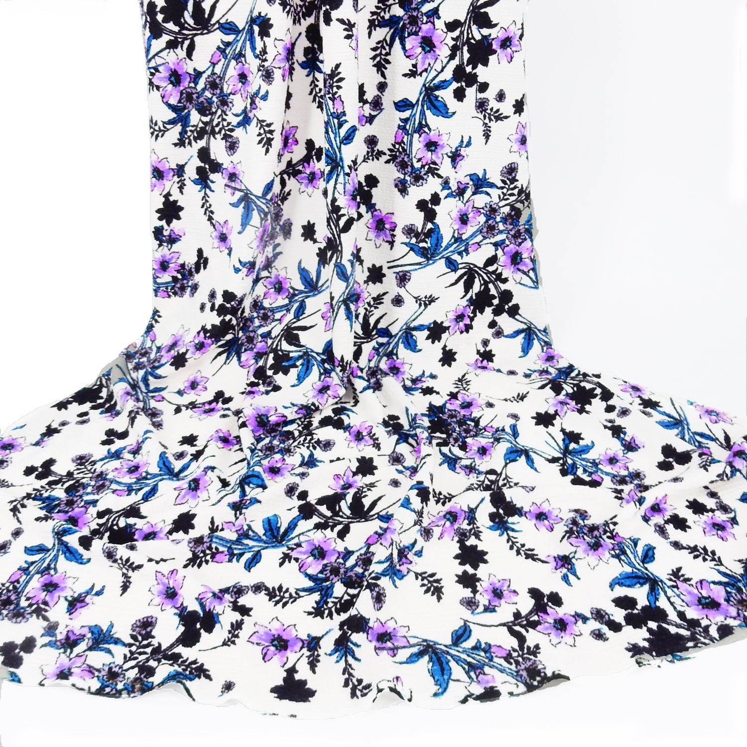 Textured Zigzag Jacquard Stretch Dress Floral Fabric- CLF1-855 Orchid