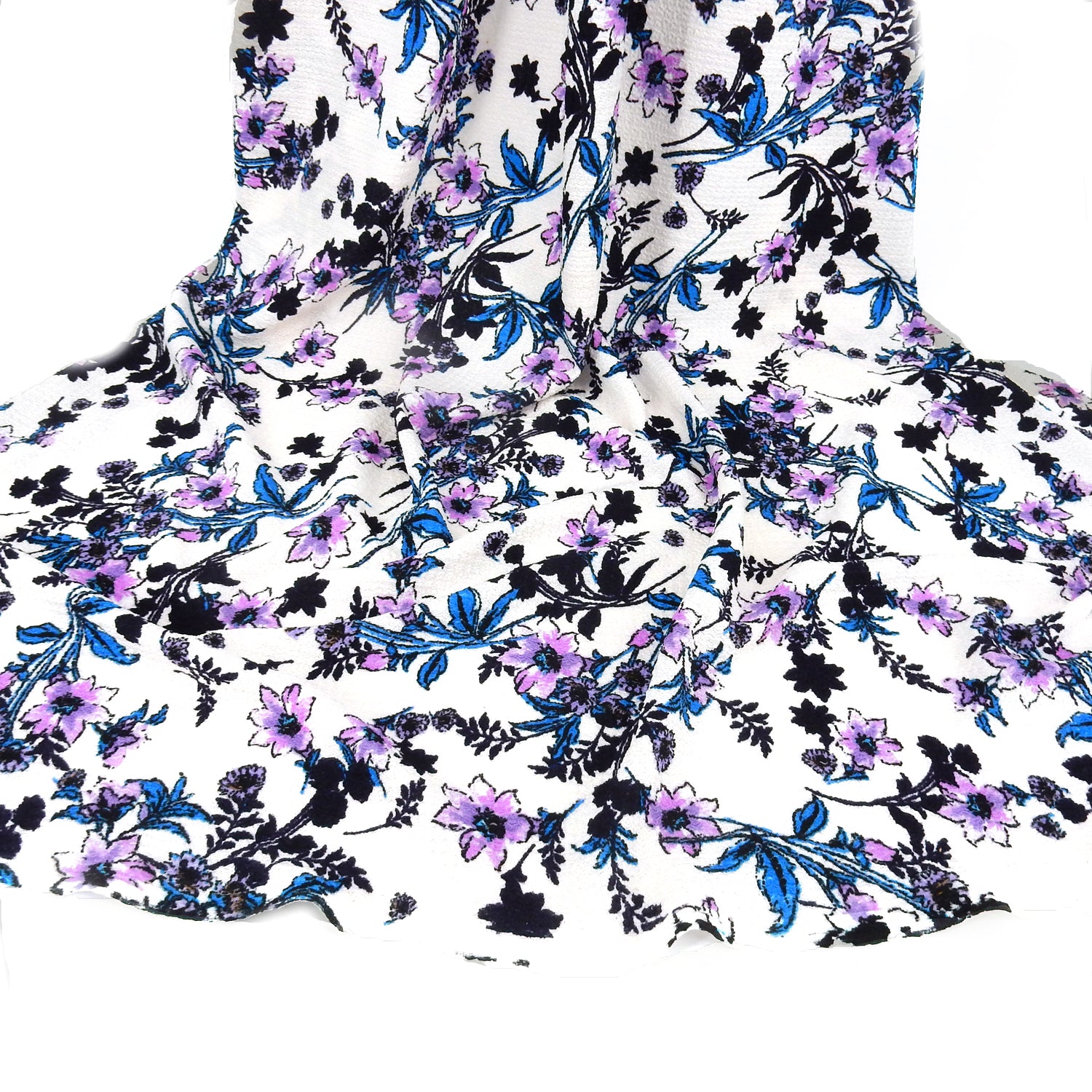 Textured Zigzag Jacquard Stretch Dress Floral Fabric- CLF1-855 Orchid