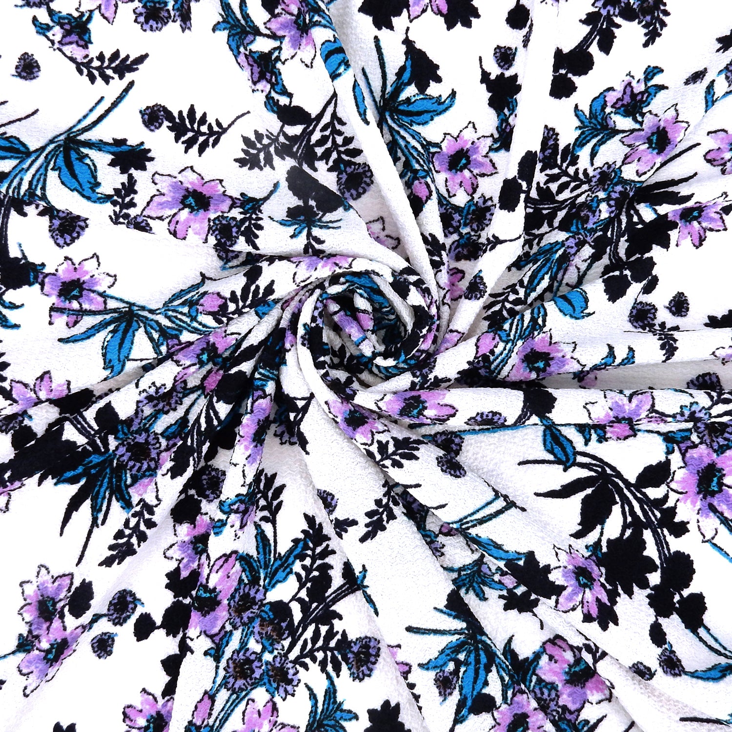 Textured Zigzag Jacquard Stretch Dress Floral Fabric- CLF1-855 Orchid