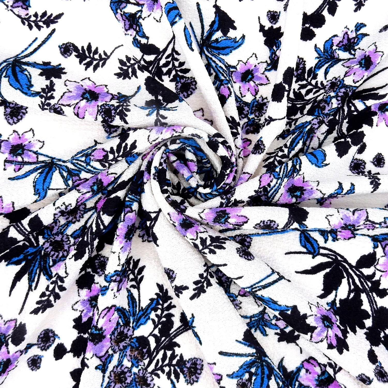 Textured Zigzag Jacquard Stretch Dress Floral Fabric- CLF1-855 Orchid