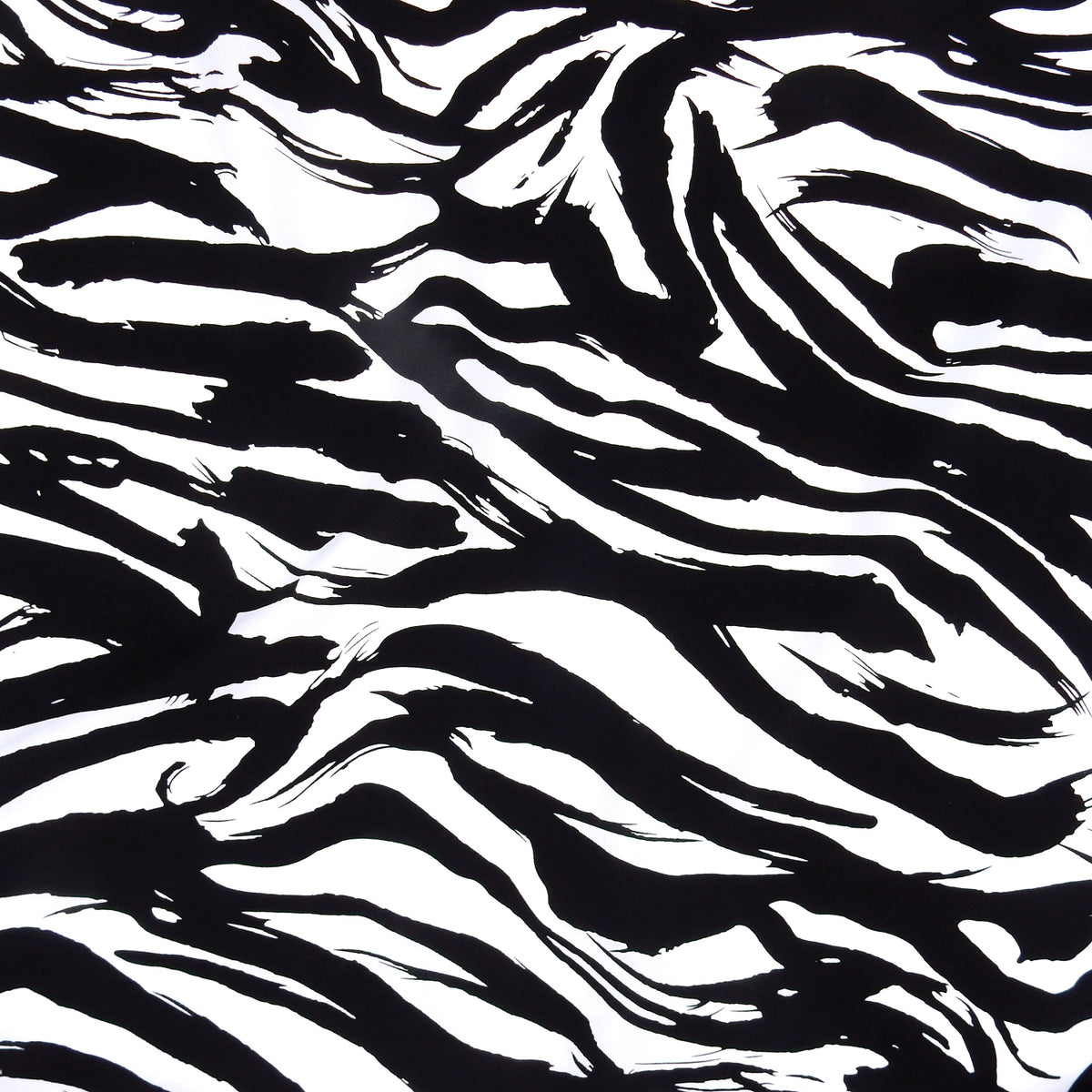 Premium 100% Rayon Challis Fabric. Artistic Zebra Print in Classic Black & White. lightweight & ultra soft. shown lightly gathered