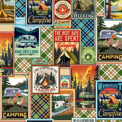 100% Cotton Prints - Girls Gone Camping Collection 15 Yard Bolt - Michael Miller Fabrics