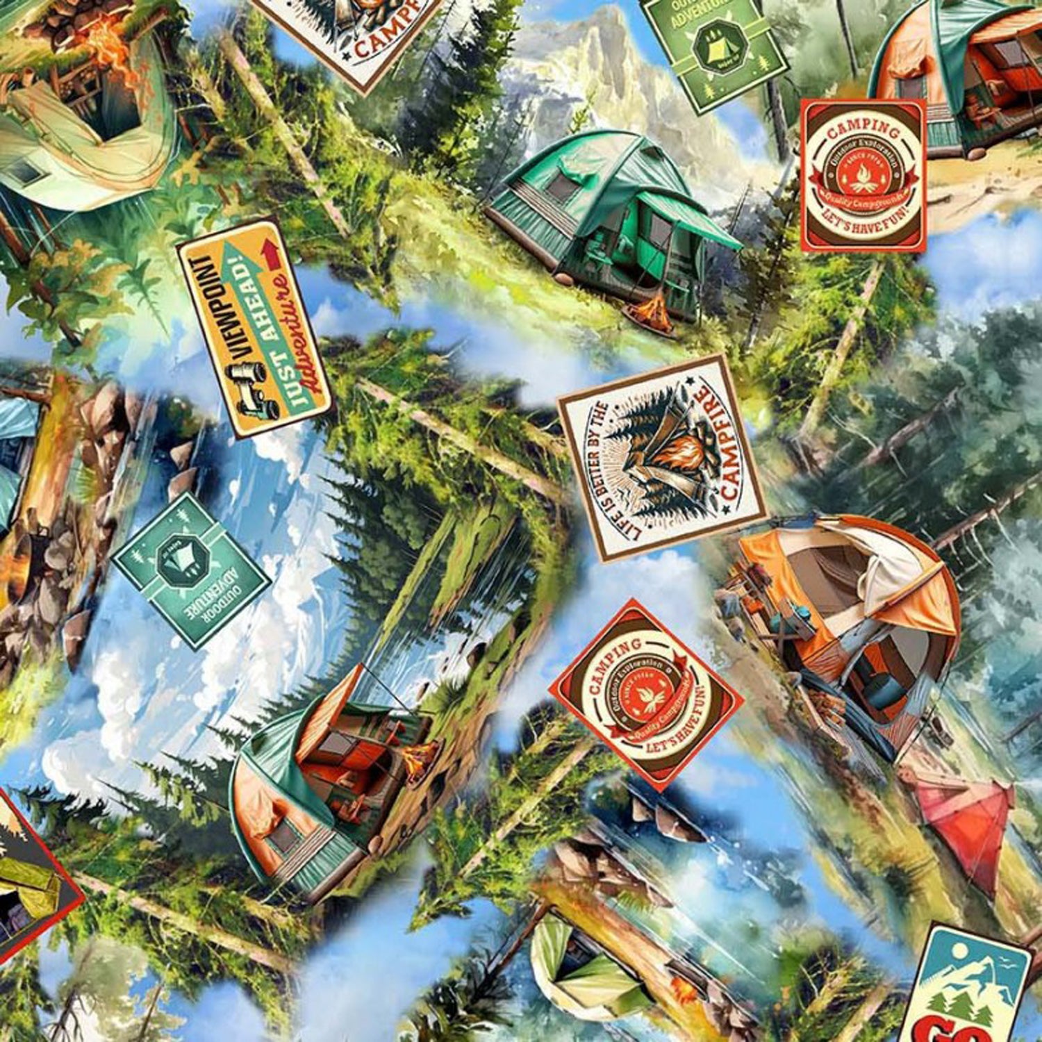 100% Cotton Prints - Girls Gone Camping Collection 15 Yard Bolt - Michael Miller Fabrics