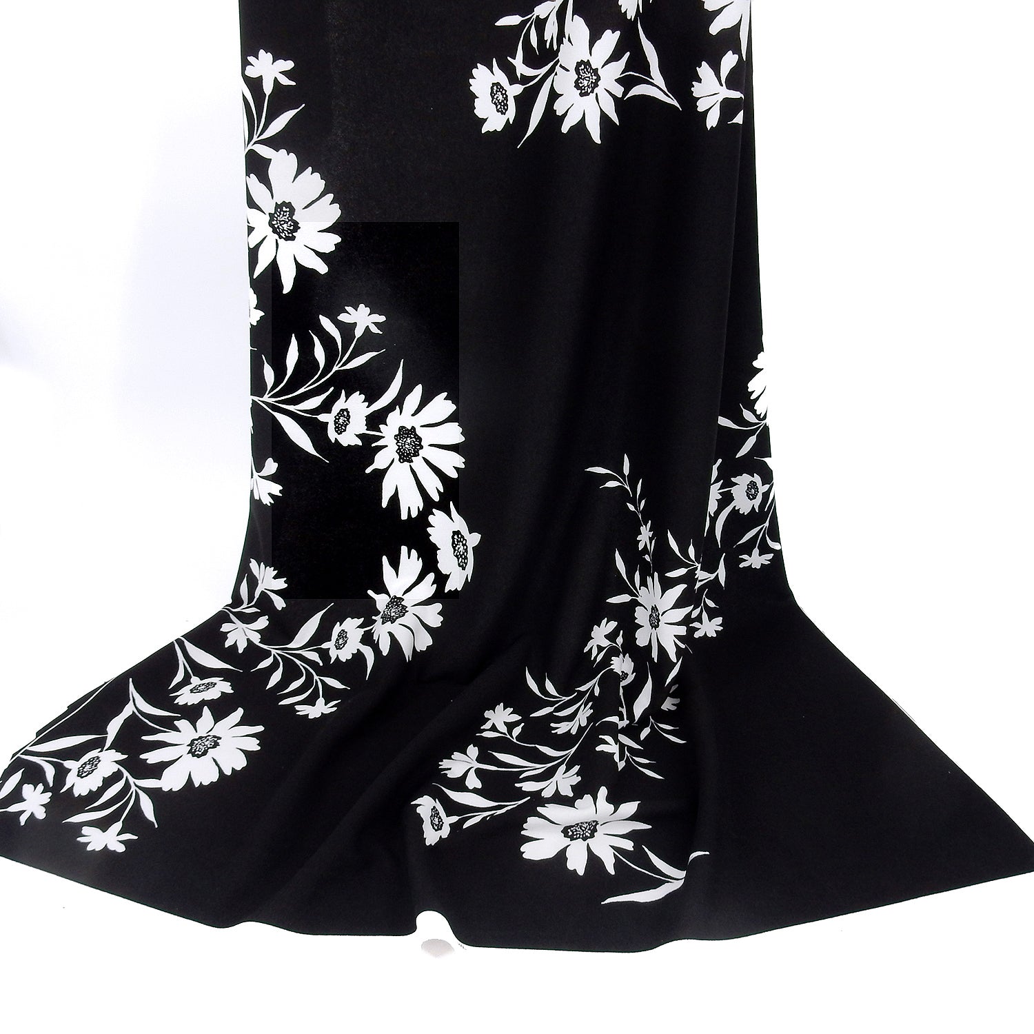 Premium Woven Stretch Crepe Fabric - CLF1-847 Black-White