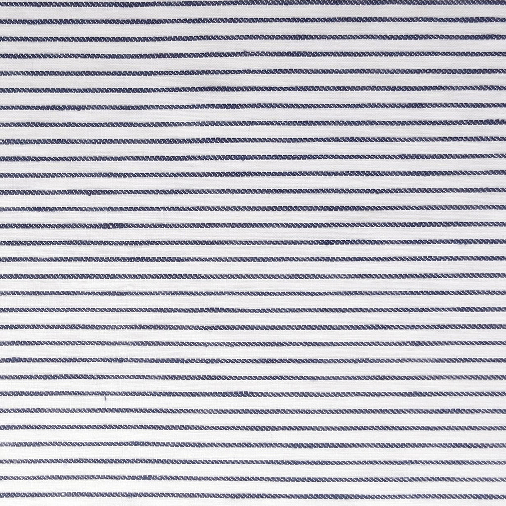 Cassis Woven Ticking Stripe Fabric - 100% European Linen