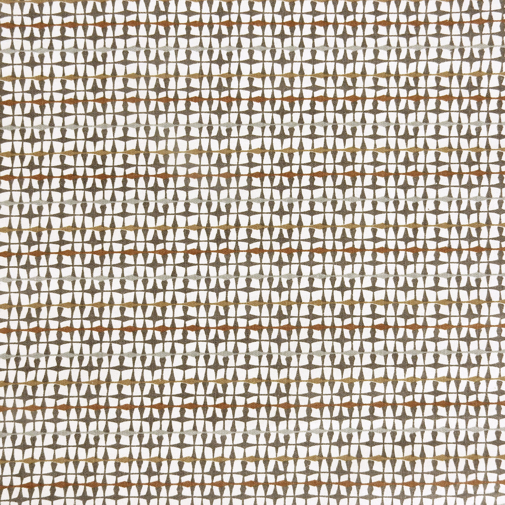 Gray & Taupe Artisanal Geometry Printed 7-Ounce Cotton Duck Fabric 293