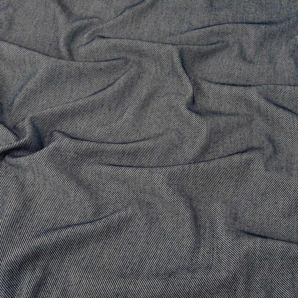 Indigo Heathered Twill Stretch Knit Fabric 140