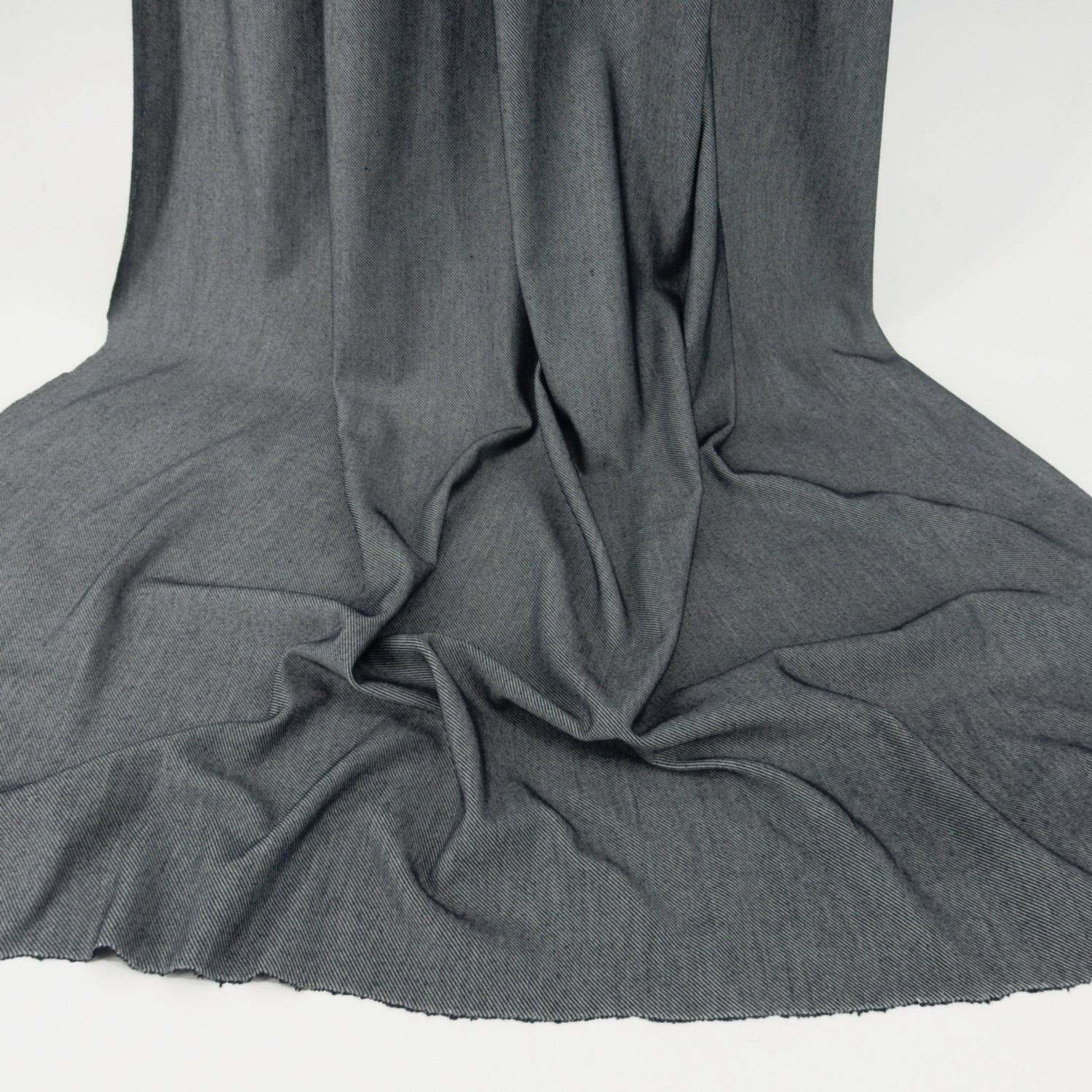 Indigo Heathered Twill Stretch Knit Fabric 140
