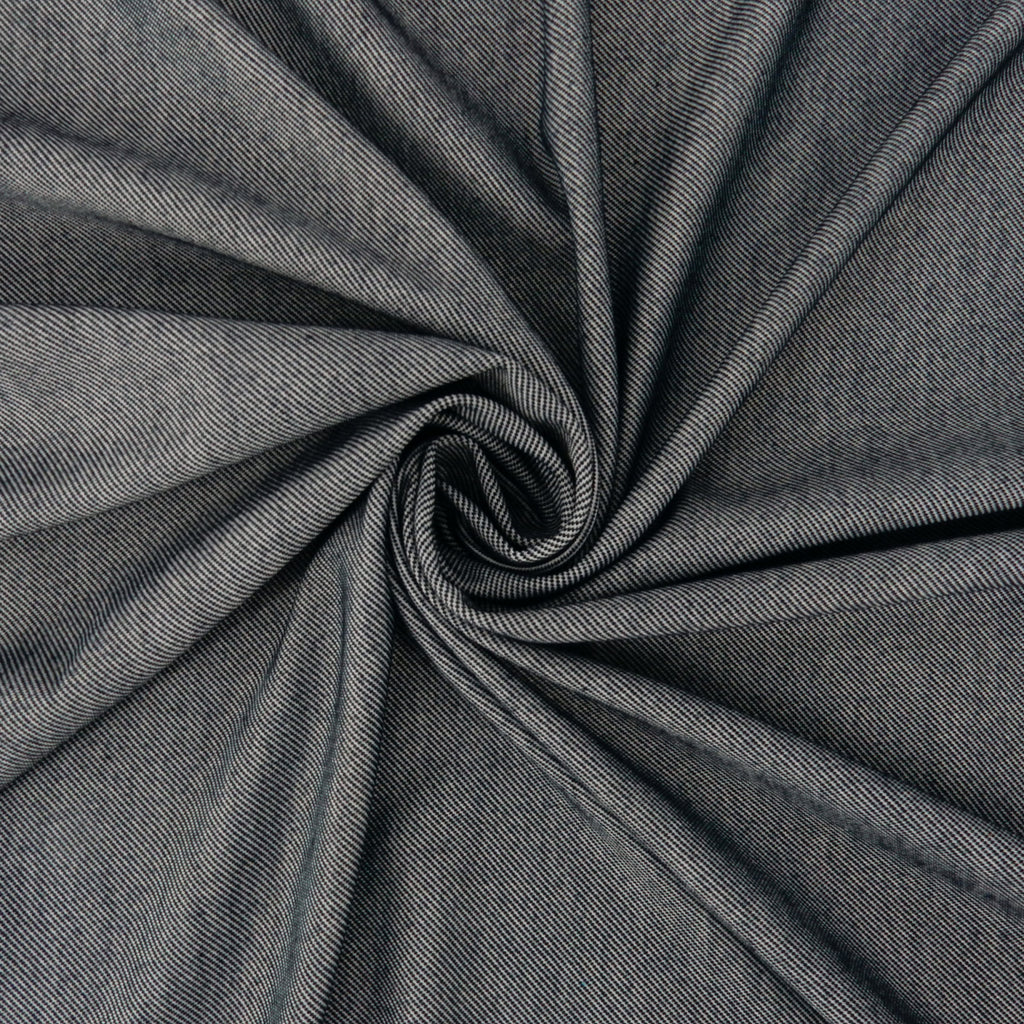 Indigo Heathered Twill Stretch Knit Fabric 140