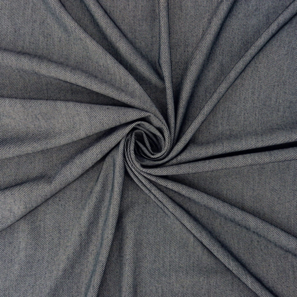Indigo Heathered Twill Stretch Knit Fabric 140