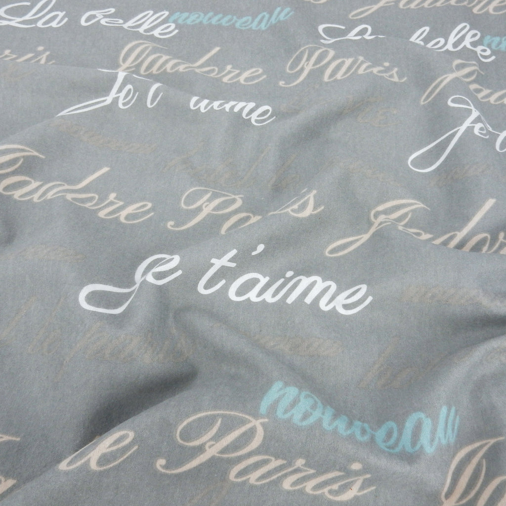 Je T'aime Printed Cotton Flannel Fabric 302
