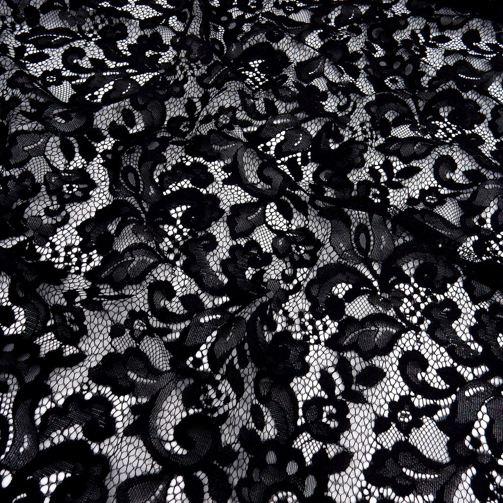 Double-Sided Eyelash Border Lace Fabric 3529 Black
