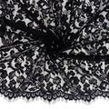 Double-Sided Eyelash Border Lace Fabric 3529 Black