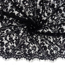 Double-Sided Eyelash Border Lace Fabric 3529 Black