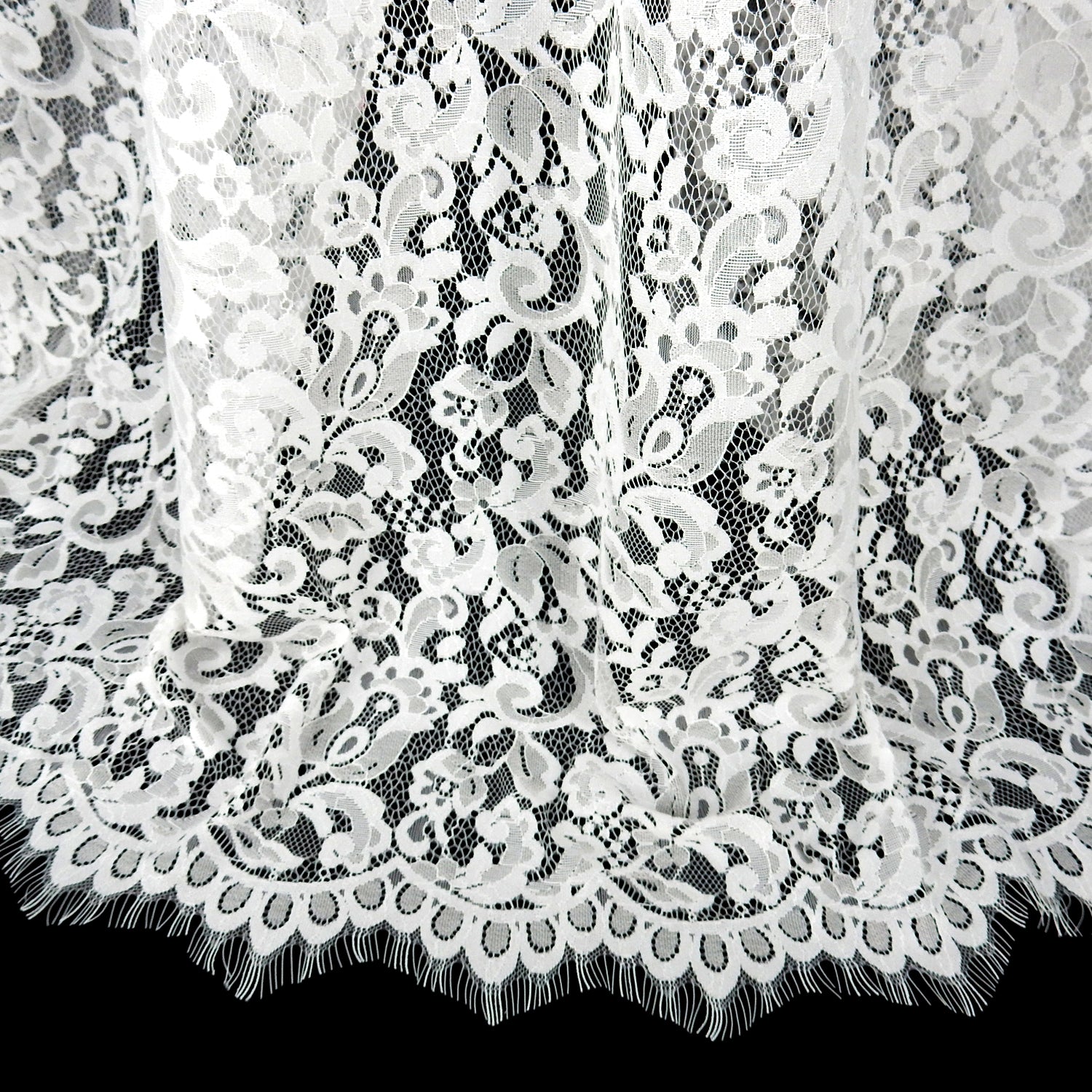Double-Sided Eyelash Border Klauber Lace Fabric 3529 Ivory