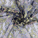 Metallic Double-Sided Eyelash Border Lace Fabric 3529 Navy Blue