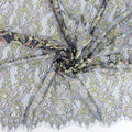 Metallic Double-Sided Eyelash Border Lace Fabric 3529 Navy Blue