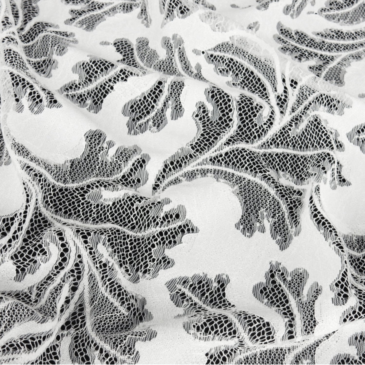 Double Sided Eyelash Border Mesh Klauber Lace Fabric 3538 Ivory