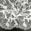 Double Sided Eyelash Border Mesh Lace Fabric 3538 Ivory