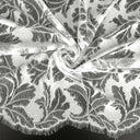 Double Sided Eyelash Border Mesh Lace Fabric 3538 Ivory