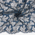 Double Sided Eyelash Border Mesh Lace Fabric 3538 Majolica/Steel Blue