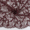 Double Sided Eyelash Border Mesh Lace Fabric 3538 Mauve/Burgundy