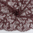 Double Sided Eyelash Border Mesh Lace Fabric 3538 Mauve/Burgundy