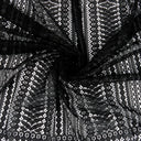 Double Sided Eyelash Scalloped Border Lace Fabric 3542 Black
