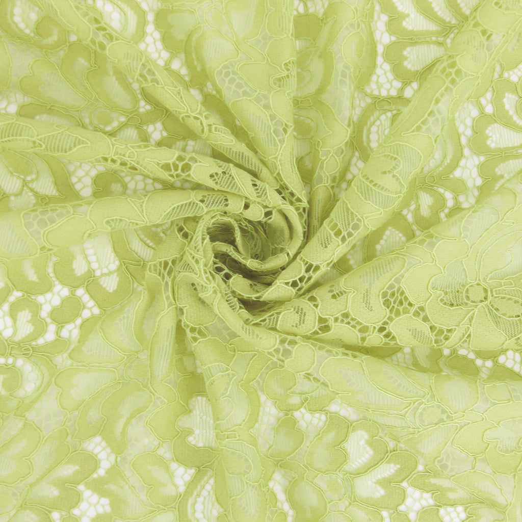 Double Sided Eyelash Scalloped Border Lace Fabric 3543 Chartreuse