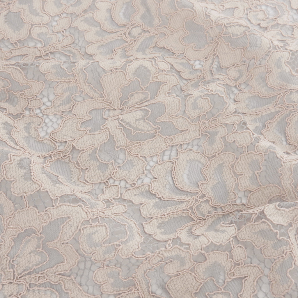 Double Sided Eyelash Scalloped Border Lace Fabric 3543 Dusty Blue/Seashell