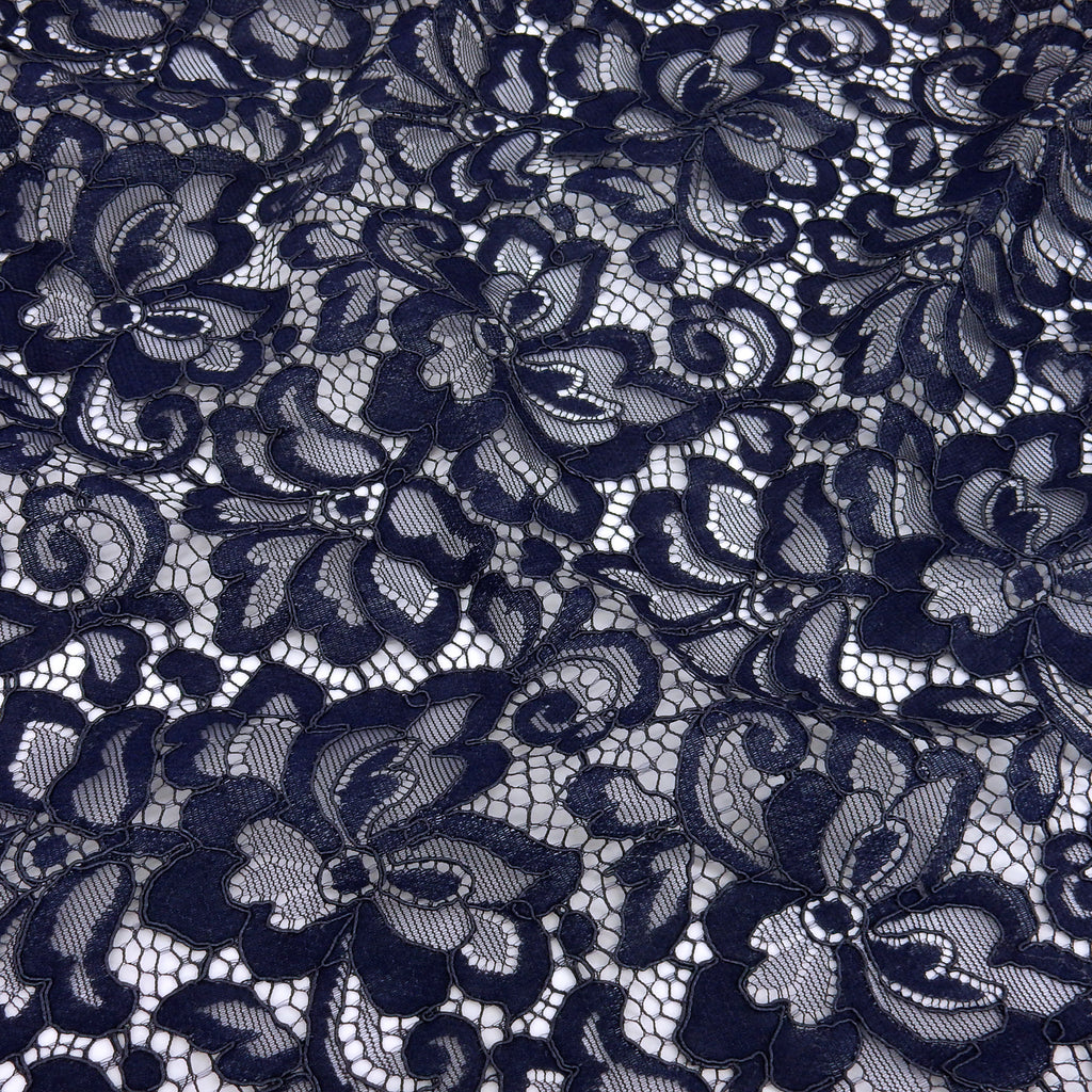 Double Sided Eyelash Scalloped Border Lace Fabric 3543 Night
