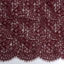 Double Sided Eyelash Scalloped Border Lace Fabric 3543 Burgundy