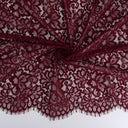 Double Sided Eyelash Scalloped Border Lace Fabric 3543 Burgundy