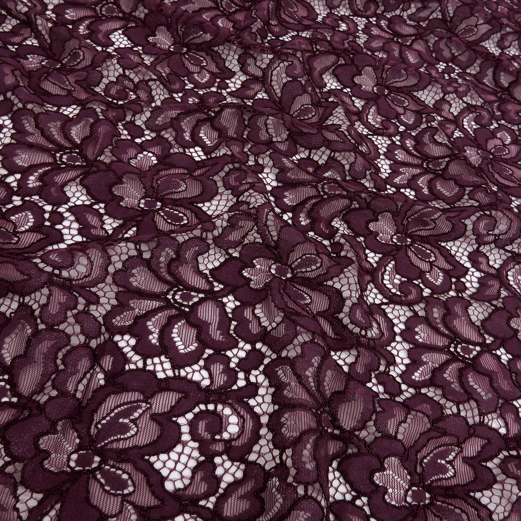 Double Sided Eyelash Scalloped Border Lace Fabric 3543 Dark Violet