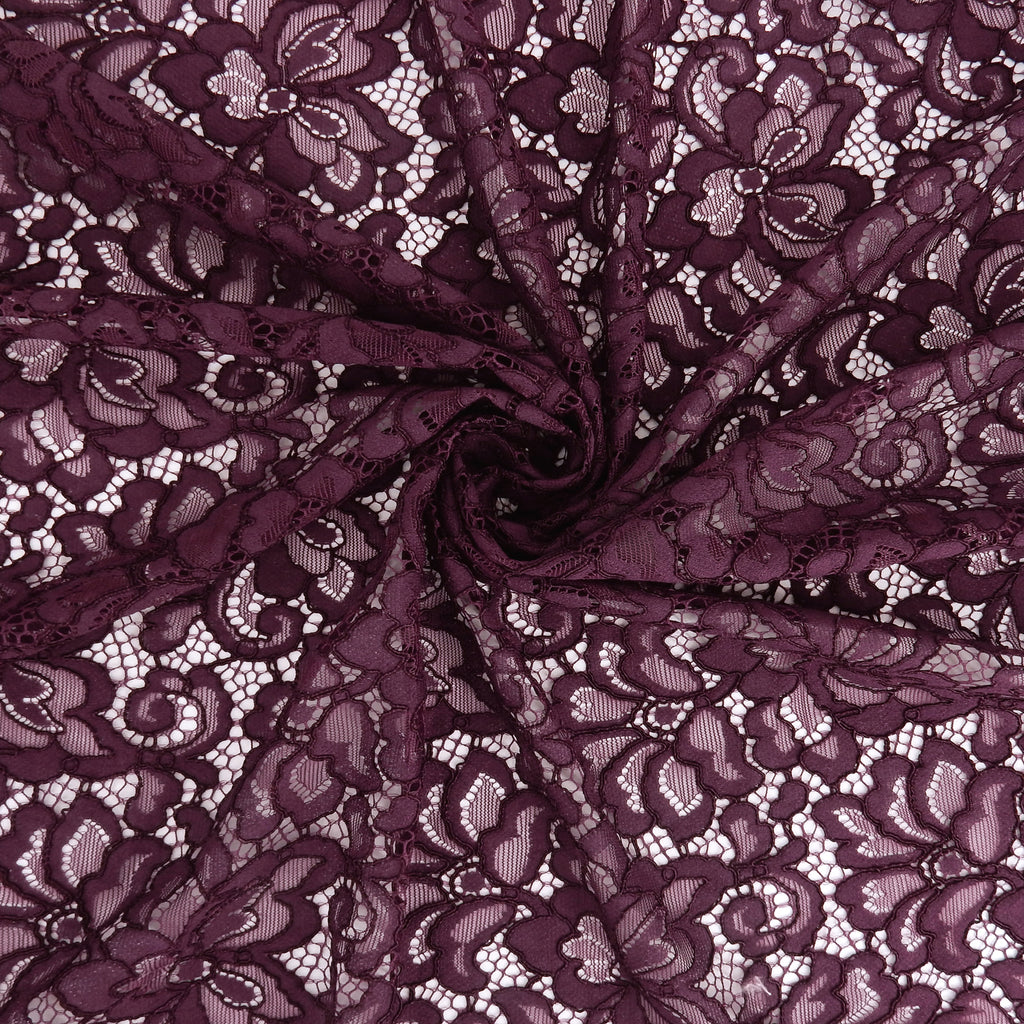 Double Sided Eyelash Scalloped Border Lace Fabric 3543 Dark Violet